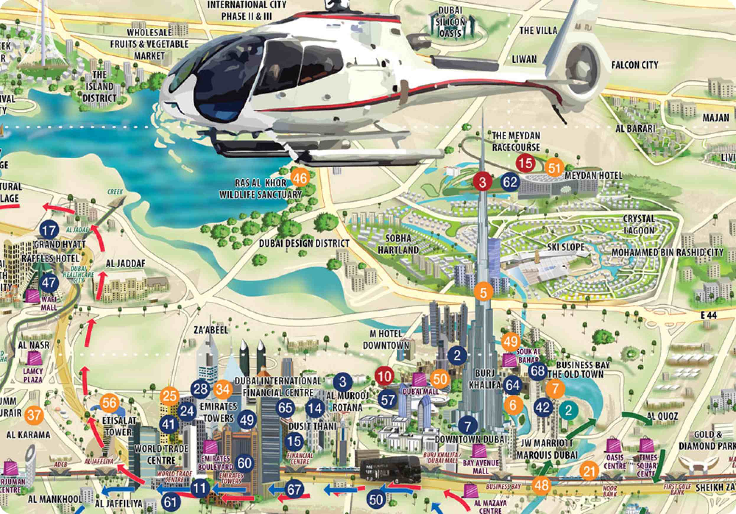 helicopter-tour-route-map